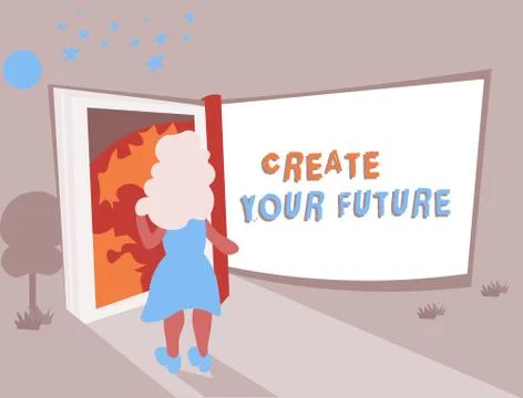Conceptual hand writing showing Create Your Future. Business photo text Set Stock Illustration