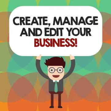 Conceptual hand writing showing Create Manage And Edit Your Business. Business Illustrazione stock