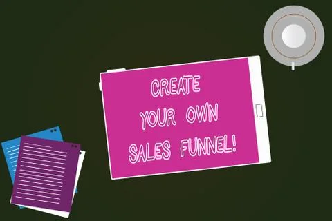 Conceptual hand writing showing Create Your Own Sales Funnel. Business photo Illustrazione stock