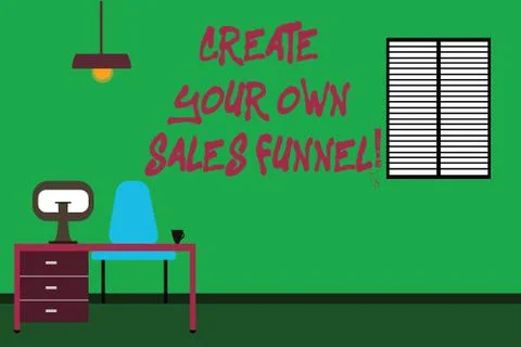 Conceptual hand writing showing Create Your Own Sales Funnel. Business photo Illustrazione stock