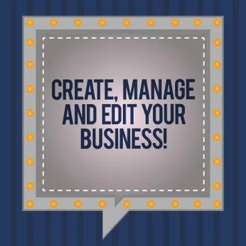 Conceptual hand writing showing Create Manage And Edit Your Business. Business Illustrazione stock