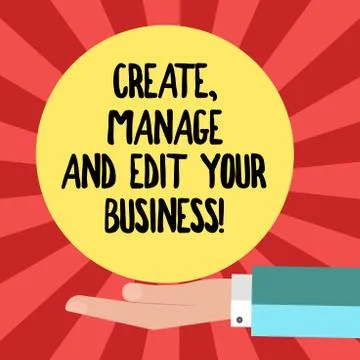Conceptual hand writing showing Create Manage And Edit Your Business. Business Illustrazione stock