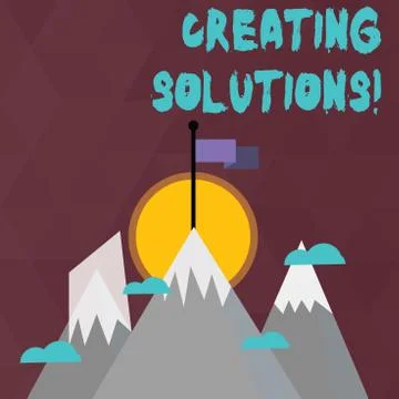 Conceptual hand writing showing Creating Solutions. Business photo text Make イラスト素材