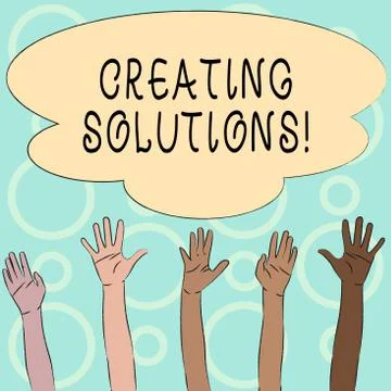 Conceptual hand writing showing Creating Solutions. Business photo text Make イラスト素材
