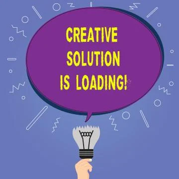 Conceptual hand writing showing Creative Solution Is Loading. Business photo Stock Illustration