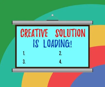 Conceptual hand writing showing Creative Solution Is Loading. Business photo Stock Illustration