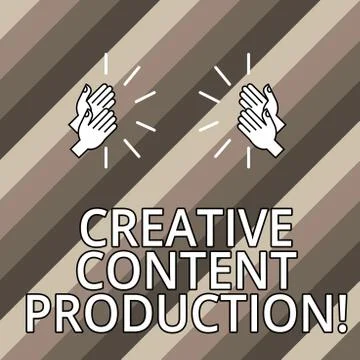 Conceptual hand writing showing Creative Content Production. Business photo text イラスト素材