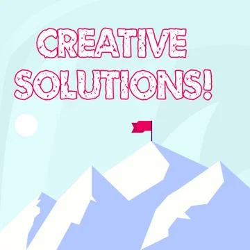 Conceptual hand writing showing Creative Solutions. Business photo showcasing Stock Illustration