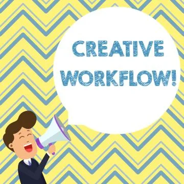 Conceptual hand writing showing Creative Workflow. Business photo text the Illustrazione stock