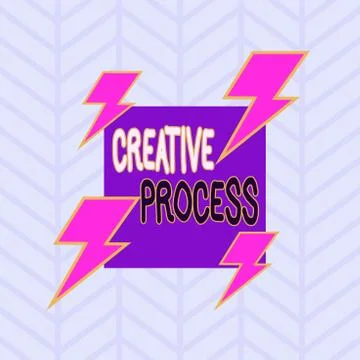Conceptual hand writing showing Creative Process. Business photo text process of Illustrazione stock