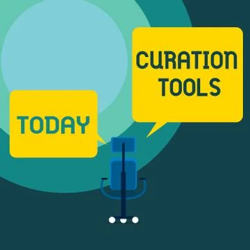 Conceptual hand writing showing Curation Tools. Business photo text Software Ilustração Stock