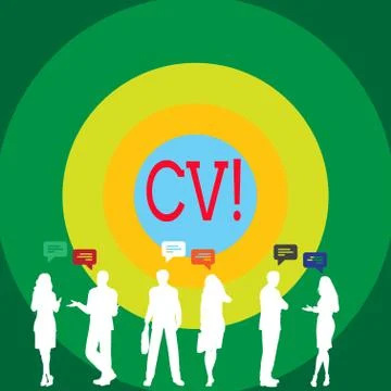 Conceptual hand writing showing Cv. Business photo showcasing Curriculum Vitae Illustrazione stock