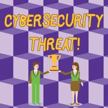 Conceptual hand writing showing Cybersecurity Threat. Business photo showcasing 스톡 일러스트