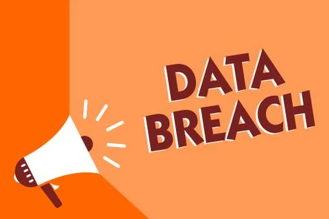 Conceptual hand writing showing Data Breach. Business photo text security Stockillustratie