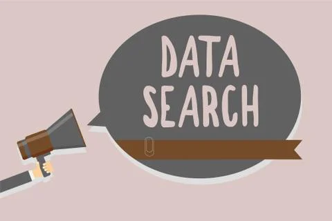 Conceptual hand writing showing Data Search. Business photo text gathers and Stock Illustration