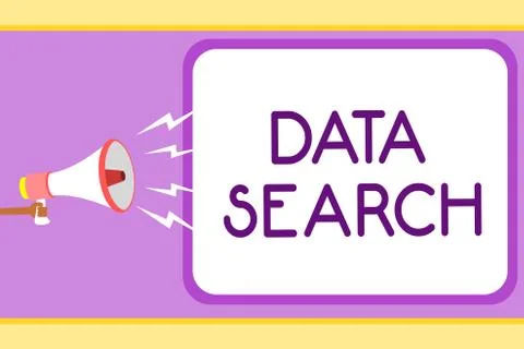 Conceptual hand writing showing Data Search. Business photo showcasing gathers Stock Illustration