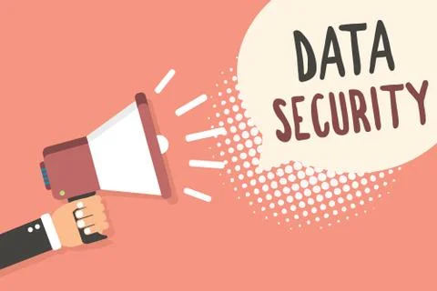 Conceptual hand writing showing Data Security. Business photo showcasing Stock Illustration