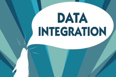 Conceptual hand writing showing Data Integration. Business photo showcasing Stock Illustration