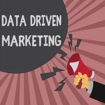 Conceptual hand writing showing Data Driven Marketing. Business photo showcas イラスト素材