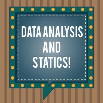 Conceptual hand writing showing Data Analysis And Statics. Business photo text Stock Illustration
