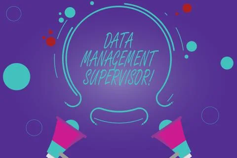 Conceptual hand writing showing Data Management Supervisor. Business photo 스톡 일러스트
