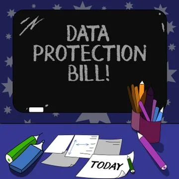 Conceptual hand writing showing Data Protection Bill. Business photo text Stock Illustration