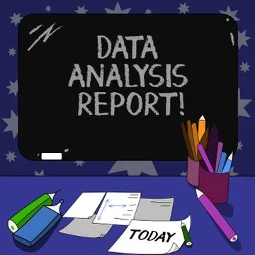 Conceptual hand writing showing Data Analysis Report. Business photo text Illustrazione stock