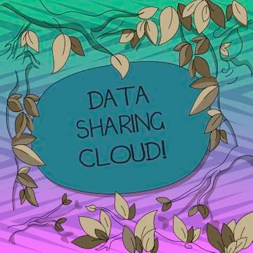 Conceptual hand writing showing Data Sharing Cloud. Business photo text using Stock Illustration