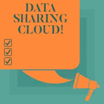 Conceptual hand writing showing Data Sharing Cloud. Business photo text using 스톡 일러스트