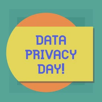 Conceptual hand writing showing Data Privacy Day. Business photo showcasing date Illustrazione stock