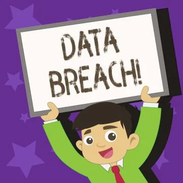 Conceptual hand writing showing Data Breach. Business photo text security inc Illustrazione stock