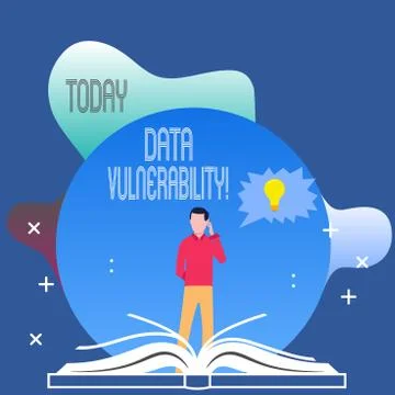 Conceptual hand writing showing Data Vulnerability. Business photo text weakness Stock Illustration