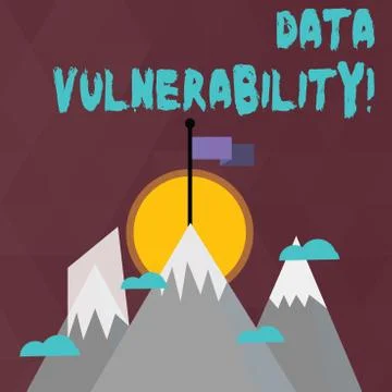 Conceptual hand writing showing Data Vulnerability. Business photo text weakness Stock Illustration