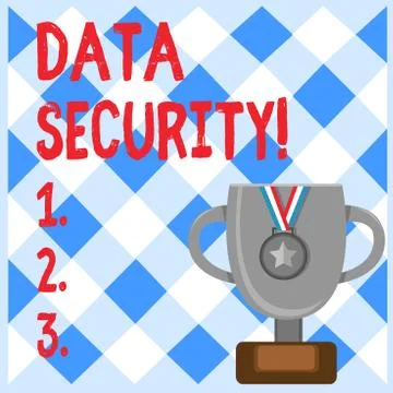Conceptual hand writing showing Data Security. Business photo text the process Illustrazione stock