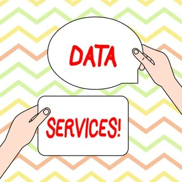 Conceptual hand writing showing Data Services. Business photo text thirdparty 스톡 일러스트