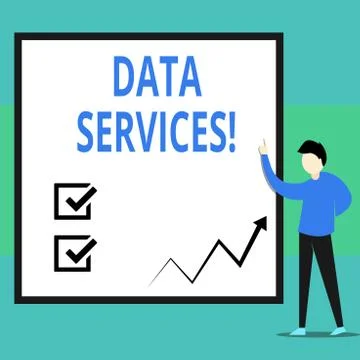Conceptual hand writing showing Data Services. Business photo text thirdparty 스톡 일러스트