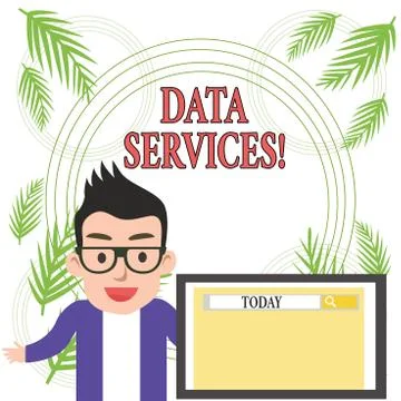 Conceptual hand writing showing Data Services. Business photo showcasing Stockillustratie