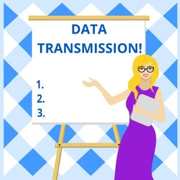 Conceptual hand writing showing Data Transmission. Business photo showcasing Illustrazione stock