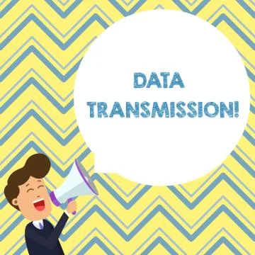Conceptual hand writing showing Data Transmission. Business photo text sending Illustrazione stock