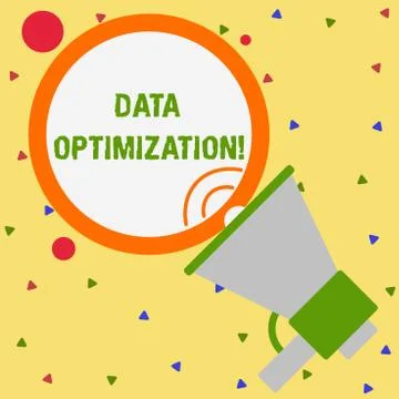 Conceptual hand writing showing Data Optimization. Business photo showcasing Ilustración de archivo