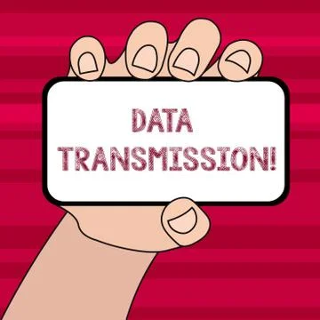 Conceptual hand writing showing Data Transmission. Business photo text sending Illustrazione stock