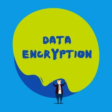 Conceptual hand writing showing Data Encryption. Business photo showcasing Illustrazione stock