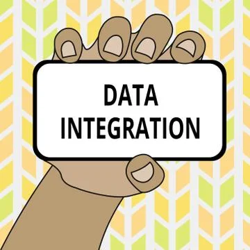 Conceptual hand writing showing Data Integration. Business photo showcasing Stock Illustration