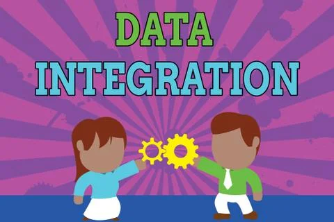 Conceptual hand writing showing Data Integration. Business photo showcasing Stock Illustration