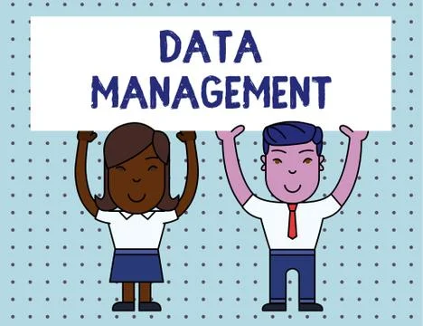 Conceptual hand writing showing Data Management. Business photo showcasing The Stock Illustration