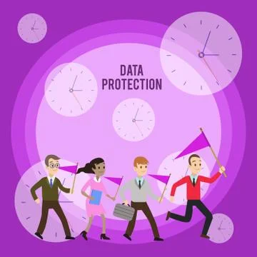 Conceptual hand writing showing Data Protection. Business photo showcasing Stock Illustration