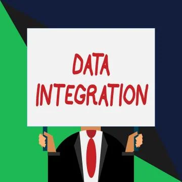 Conceptual hand writing showing Data Integration. Business photo showcasing Stock Illustration