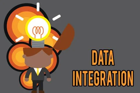 Conceptual hand writing showing Data Integration. Business photo text 스톡 일러스트