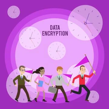 Conceptual hand writing showing Data Encryption. Business photo showcasing 스톡 일러스트