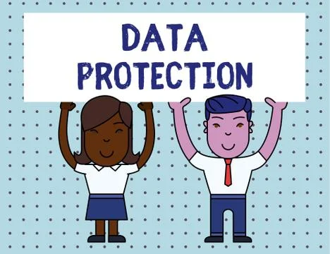 Conceptual hand writing showing Data Protection. Business photo showcasing Stock Illustration